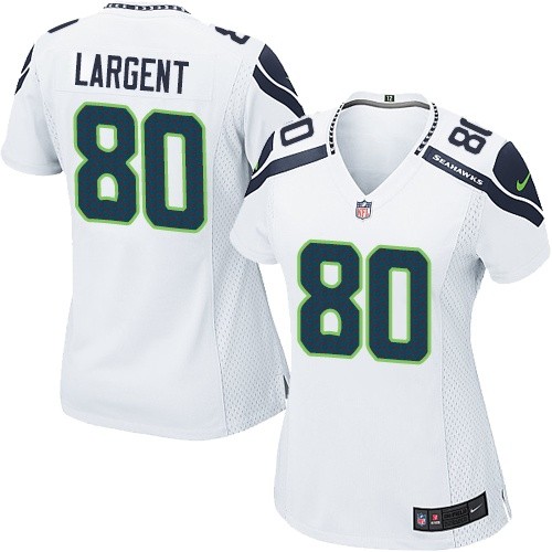 Women's Elite Steve Largent Nike Jersey White Road - #80 NFL Seattle Seahawks